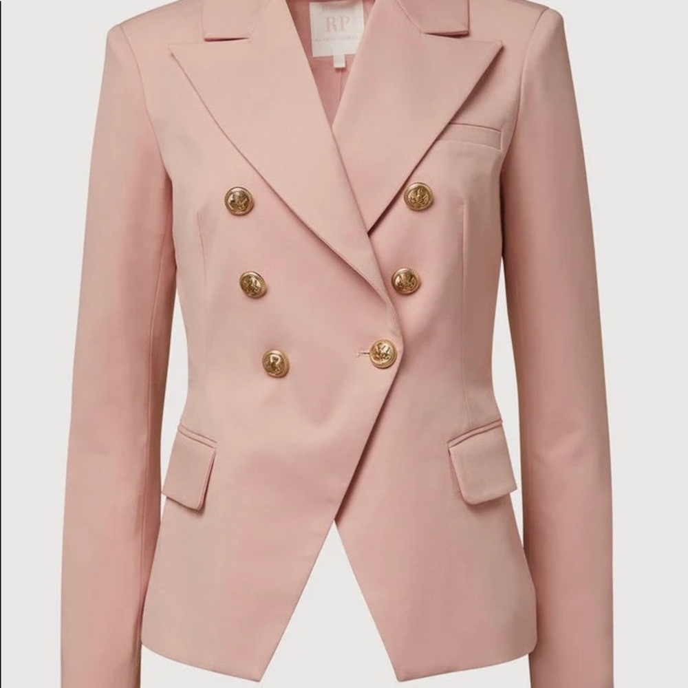 Rachel Parcell Double Breasted Blazer Size 8 Pink and Silver